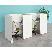 アール・エフ・ヤマカワ パーソナルブース 幅836×奥行1200×高さ1200mm ホワイト コンセント付き 1台(3梱包)