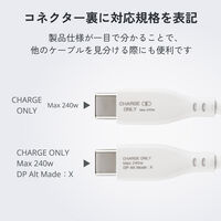 USB-C to C 充電専用ケーブル PD 最大240W シリコン 2m 白 EC-CCFCPSS20WH エレコム 1個（直送品）