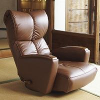 宮武製作所　肘付本革座椅子-風雅-　ブラウン　（直送品）