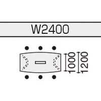 【組立設置込】コクヨ WT-400 抗菌 ボート形 コンセント 幅2400×奥行1200mm W40-BP2412PV-PMW51 1台（直送品）