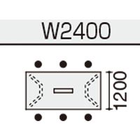 【組立設置込】コクヨ WT-400 抗菌 角形 配線カバー 幅2400×奥行1200mm W40-KW2412CV-6AU11 1台（直送品）