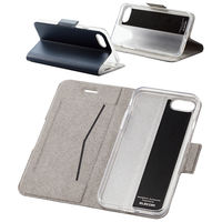 iPhone SE 第3・2世代/8/7 用 ケース カバー レザー 手帳 ネイビー PM-A22SPLFUNV エレコム 1個（直送品）