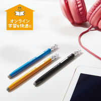 タッチペン スタイラスペン 導電繊維 六角鉛筆型 ストラップホール付き ペン先交換可能 黒 P-TPENSEBK エレコム 1個（直送品）