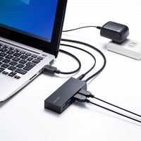 サンワサプライ HDD接続対応 USB3.2 Gen1 4ポートハブ USB-3HTV433BK 1個