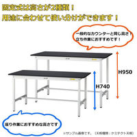 【車上渡し】山金工業 ワークテーブルLAB 実験台 耐薬品天板 固定 ワイド引出し SLK-1275W-BKW 1台（直送品）