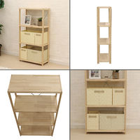 エイ・アイ・エス パインラック 4段 幅620×奥行300×高さ1214mm ナチュラル HZPR-4D62 NA 1台（直送品）