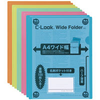 セキセイ クリアホルダー ワイドハーフ シールック カラーアソート 10枚入 CLK-2404-5 1パック(10枚入)