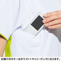 フォーク レディスジップスクラブ ホワイト×Cピンク L 7039EW-13-L 1枚　スクラブ（直送品）