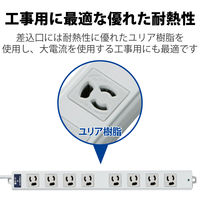 延長コード 電源タップ 二重構造 3m 3ピン 8個口 雷ガード 磁石付 抜け止め T-WRMK3830LG/RS エレコム 1個（直送品）