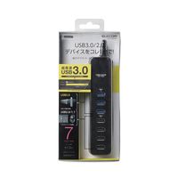 USBハブ USB-A×7ポート USB3.0 ACアダプタ付 マグネット付 1ｍ 黒 U3H-T706SBK エレコム 1個（直送品）