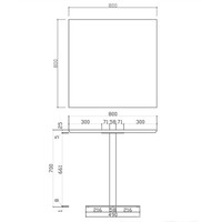 【車上渡し】アールエフヤマカワ リフレッシュテーブル ナチュラル 幅800×奥行800×高さ700mm 1台（直送品）