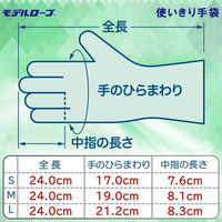 【使いきり天然ゴム手袋】 モデルローブNo.911天然ゴム使い切り手袋 S 1箱（100枚）