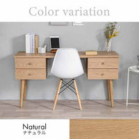 三栄コーポレーション 引き出し4杯付き 北欧調モダンデスク 単品　ナチュラル A1--RYONDSKNA_AS 1台（直送品）