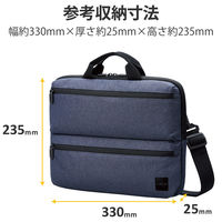 パソコンケース PCバッグ 14インチ ノートパソコン 小物・書類収納可能 ネイビー BM-IBHCH14NNV エレコム 1個（直送品）