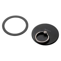 スマホリング マグネット メタルプレート付属 リング着脱可能 ブラック P-STRMKPSLBK エレコム 1個（直送品）