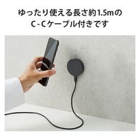 ワイヤレス充電器 7.5W マグネット式 卓上 スタンド 壁掛け タイプC 入力 ブラック W-MA03BK エレコム 1個