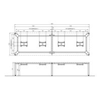 【組立設置込】プラス PFフリーワークデスク フリーアドレス 幅4000×奥行1200×高さ720mm ミディアムウッド×ホワイト 事務机 1台（直送品）