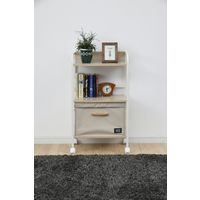 YAMAZEN キャスター付リビングラック3段 YZCR-3(NM/IV) 1台（直送品）