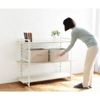 YAMAZEN 木製取っ手付収納ボックス YTC-MSB2P(BE2) 1セット2個組（直送品）