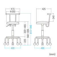 サンワサプライ カウンターチェア ホワイト SNC-RD8W 1脚  足置き用リング・背もたれ付き キャスター・アジャスター両方付き（直送品）