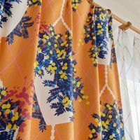 スミノエ デザインライフ セミオーダー カーテン ハンキング 2200×900mm オレンジ 1セット(2枚入)（直送品）