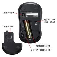 サンワサプライ ワイヤレスブルーLEDマウス MA-WB312BK 1個（直送品）