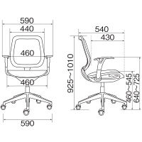 【車上渡し】SEKI Breezeチェア（ブリーズチェア） オールメッシュタイプ ホワイトストライプ 1脚 （357-9834）（直送品）