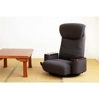 【軒先渡し】松風まつかぜ座椅子 無段階リクライニング 360度回転 ポケットコイル グレー 83-872 1脚（直送品）