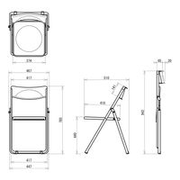 well-be　クリアフォールディングチェア　クリアオレンジ　1箱（5脚入）（取寄品）