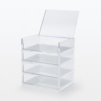 【まとめ買いセット】無印良品 重なるアクリルケース2段引出 約幅17.5×奥行13×高さ9.5cm 1セット（6個） 良品計画