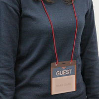 【アウトレット】【Goエシカル】訳あり プラス カラーイベント名札 PP素材 イベントサイズ 赤 1パック（50組） 84907