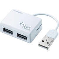 サンワサプライ カードリーダー付きUSB2.0ハブ（ホワイト） USB-2HC319W 1個（直送品）