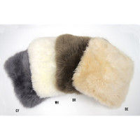 萩原 ムートンクッション M-511 幅380×奥行380mm ホワイト 240549607 1個（直送品）