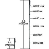 サンワダイレクト 長い一脚（最大2m・6段伸縮・収納ケース付き） 200-DGCAM006 1個（直送品）