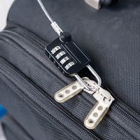 サンワダイレクト カールコード一体型南京錠（バッグ・サドル盗難防止・ダイヤル錠・セキュリティーワイヤー） 200-SL029BK 1個（直送品）