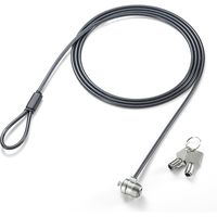 サンワダイレクト ノートPC盗難防止ワイヤー（シリンダー錠・ケーブル長2m・マスターキー対応・ブラック） 200-SL041BK 1個（直送品）