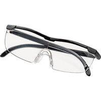 サンワダイレクト 眼鏡型ルーペ（メガネ型・ハンズフリールーペ・眼鏡同時装着可能・フチあり・収納ポーチ付き） 400-LPE018 1個（直送品）