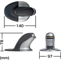 サンワダイレクト エルゴノミクスマウス（レーザーセンサー・ペンギンマウス・右利き・左利き・DPI切り替え・有線・小型） 400-MA084 1個（直送品）
