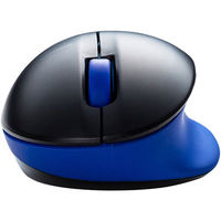 サンワダイレクト ワイヤレスマウス（エルゴノミクス・疲労軽減・小型・4ボタン・ブルーLED光学式・ブラック・ブルー） 400-MA104BK 1個（直送品）