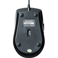 サンワダイレクト 有線マウス（静音・サイレント・左右対称・1200カウント切替・戻る・進む・ミドルサイズ・レッド） 400-MA107R 1個（直送品）