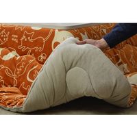 イケヒコ こたつ布団 長方形 ネコ柄 ミーニャ 幅1900×奥行2400mm オレンジ 1171070200211 1枚（直送品）