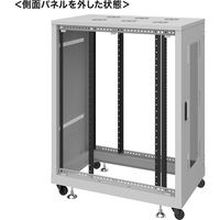 サンワサプライ 19インチサーバーラック（24U） 幅600×奥行1000×高さ1288mm ライトグレー CP-SVN2410GYN 1台（直送品）
