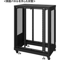 サンワサプライ 19インチサーバーラックメッシュパネル（24U）幅600×奥行1000×高さ1288mm ブラック CP-SVN2410MBKN 1台（直送品）