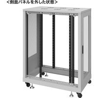 サンワサプライ 19インチサーバーラックメッシュパネル（24U）幅600×奥行1000×高さ1288mmライトグレーCP-SVN2410MGYN 1台（直送品）
