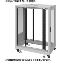 サンワサプライ19インチサーバーラックメッシュパネル仕様（24U）幅600×奥行900×高さ1288mmライトグレーCP-SVN2490MGYN 1台（直送品）