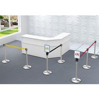 【軒先渡し】Y2K ベルトパーテーション 2本入り ブラック 320×320×890mm BPF2-890-BK 1セット（2本入）（直送品）