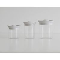 シリコンリッドジャー ガラスL ホワイト SJ-501 1セット（4個入） 藤栄（直送品）