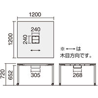 【組立設置込】コクヨ スタンダードテーブル ワークフィット 両面タイプ 幅1200×奥行1200×高さ720mm ホワイトナチュラル×ホワイト 1台（直送品）
