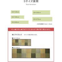 イケヒコ キッチンマット 国産い草 シンプル 滑りにくい加工 『プチブロック』 幅2700×奥行600mm マルチ  1枚（直送品）