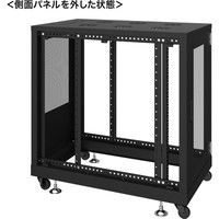サンワサプライ 19インチサーバーラック メッシュパネル仕様（18U） 幅600×奥行1000×高さ1020mm ブラック 1台（直送品）